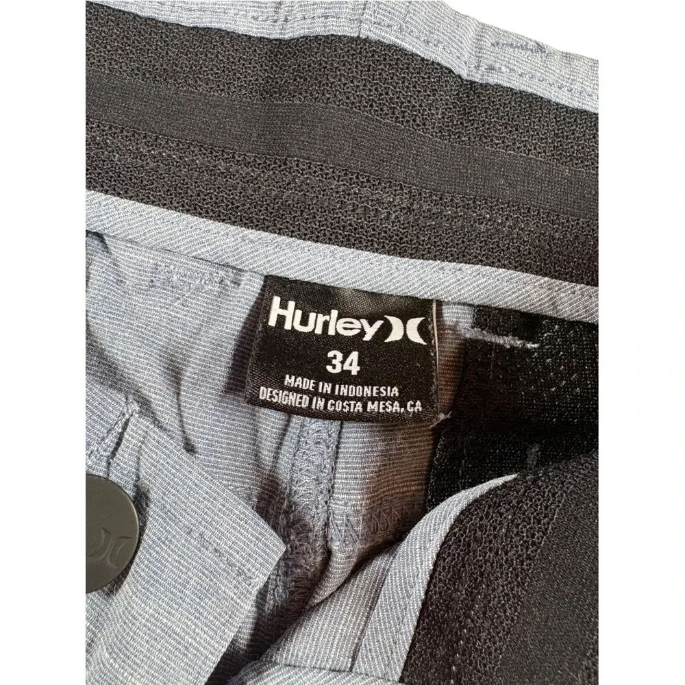 Hurley Hybrid Shorts Men 34 Blue Gray Excellent Quick Dry Walkshorts Heather